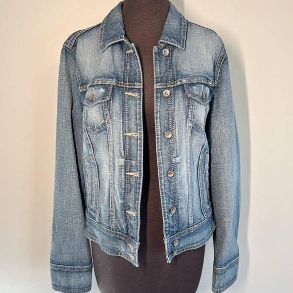 Upcycled ESPRIT Denim Jacket Quilted Rose OOAK - Picture 3 of 13